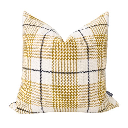 Atticus Pillow Cover Yellow Plaid Pillow Cover Kids' Etsy