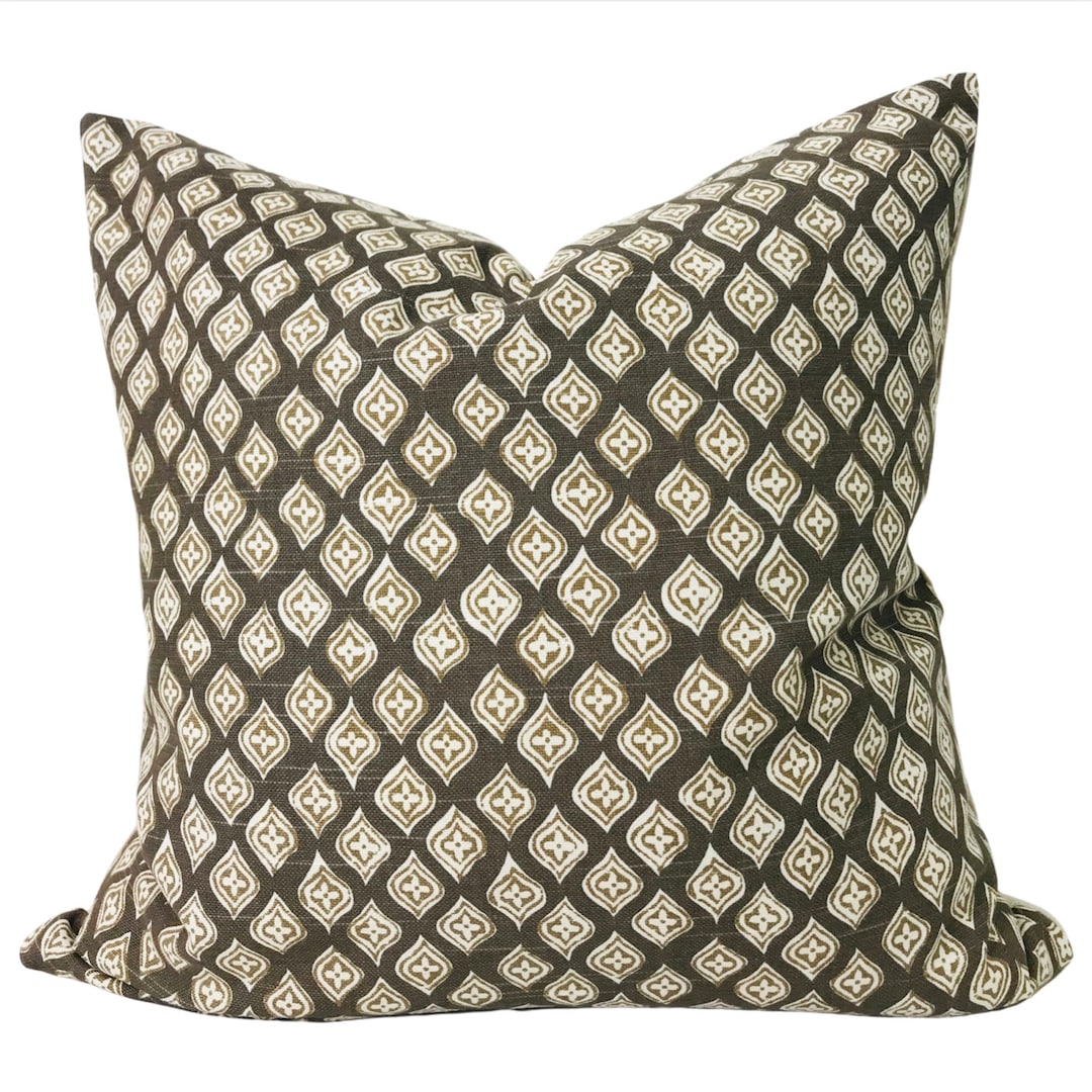 Brown Pillow Cover Boho Farmhouse Pillow Cover Floral Etsy
