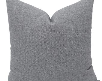 Granite Weave Indoor/Outdoor Pillow Cover, Solid Gray Cushion Cover, Performance Fabric, HACKNER HOME