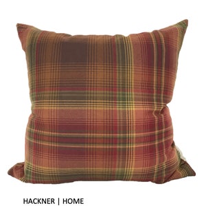 Fall Plaid Pillow Cover, Red & Green Plaid Pillow Cover, Plaid Pillow Cover, Christmas Plaid Pillows, Decorative Pillow Cover, Hackner Home