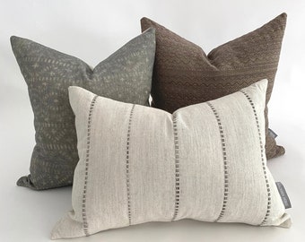 Eadda Set | Pillow Cover Set, Decorative Pillow Grouping, Boho Pillow Covers, Designer Pillows, California Casual Pillow Cover, HACKNER HOME