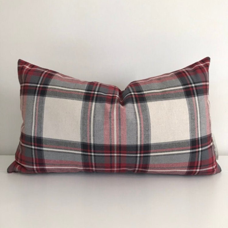 Plaid Pillow Cover Red Plaid Pillow Cover Tartan Plaid Etsy