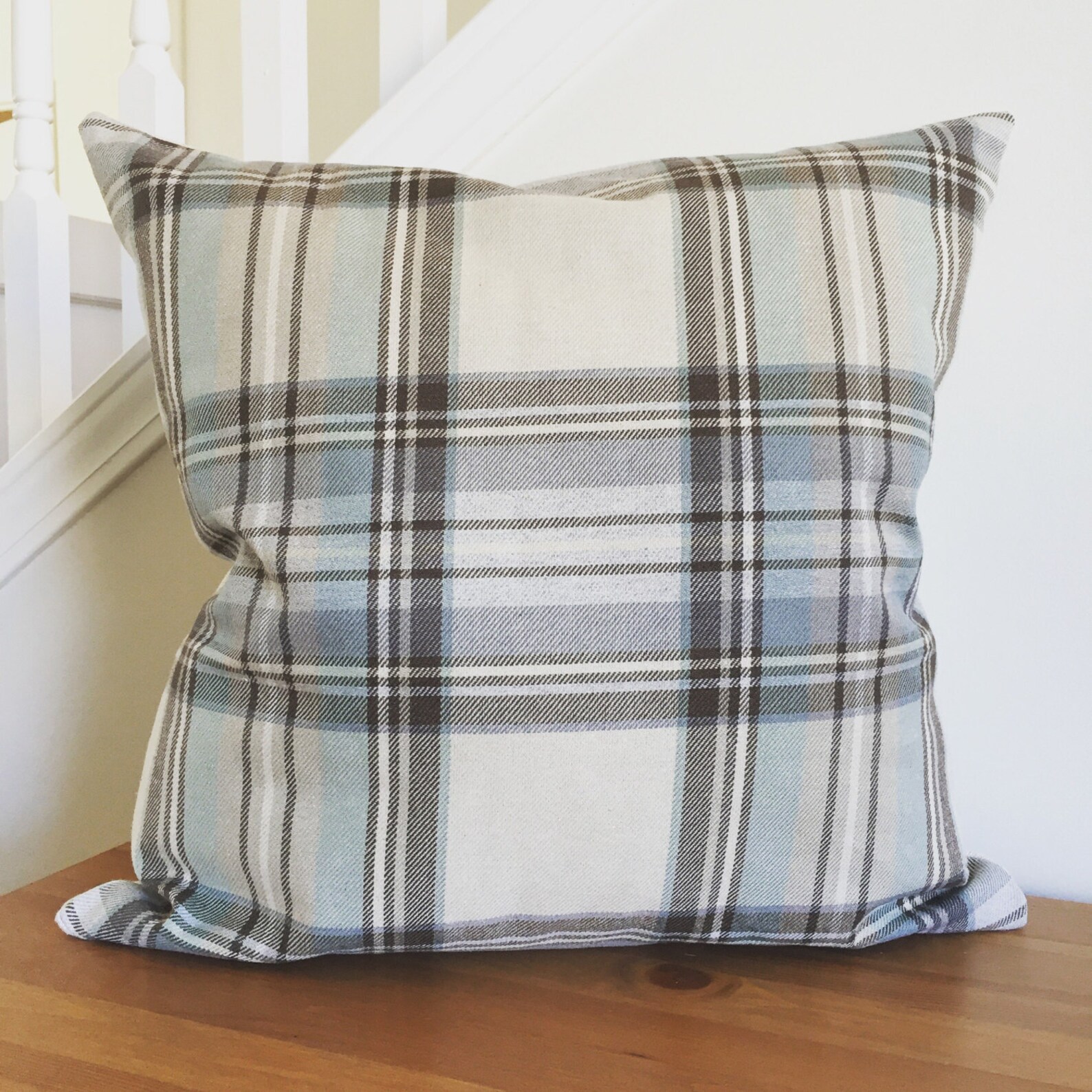 Teal Plaid Pillow Cover Plaid Pillow Cover Plaid Pillow Etsy