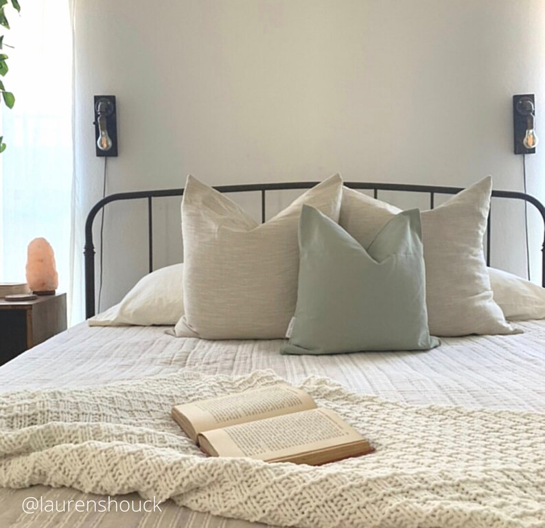 Eucalyptus Green Pillow Cover Pale Green Pillow Solid Etsy