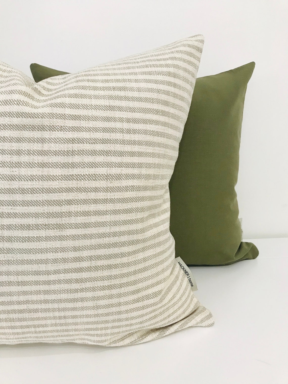 Sage Linen Stripe Pillow Cover Sage Pillow Striped Pillow Etsy
