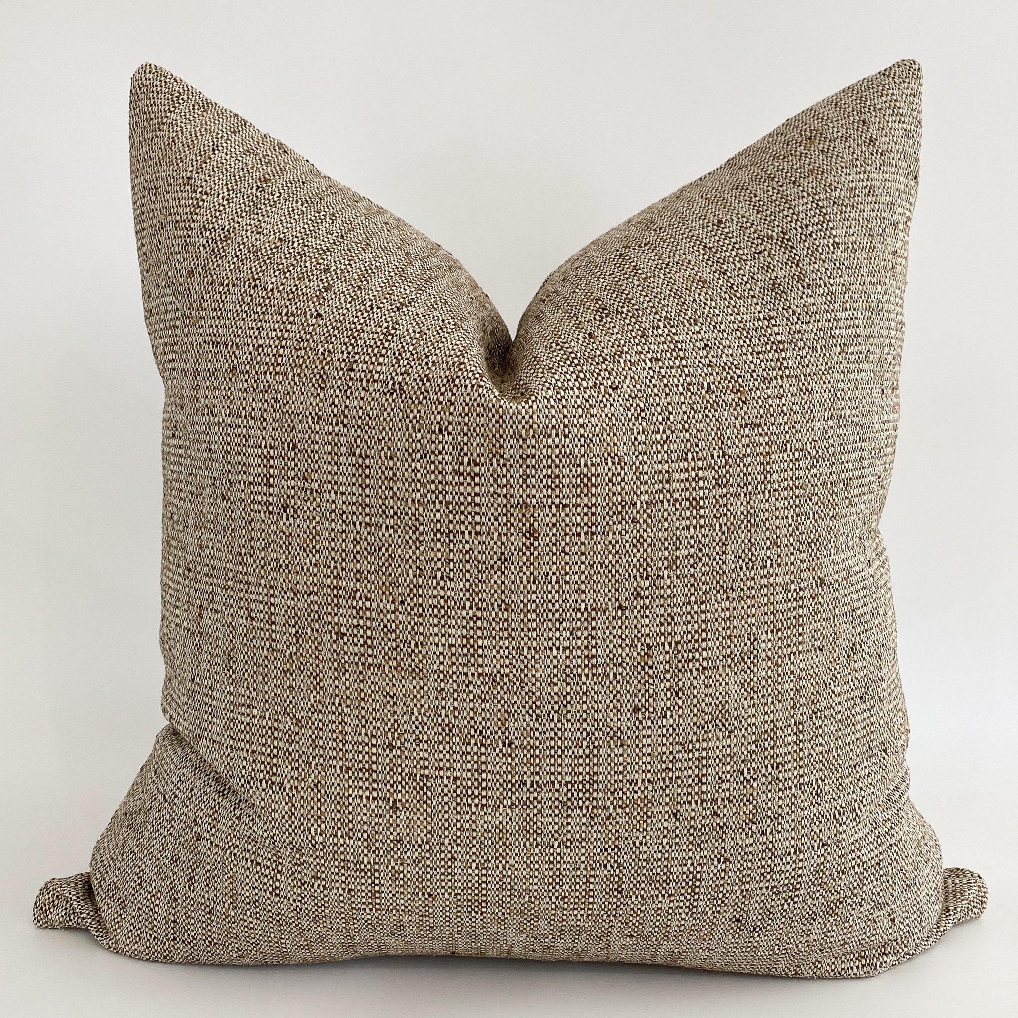 Rye Pillow Cover Brown Pillow Textured Brown Pillow Etsy