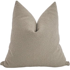 Taupe Boucle Indoor/Outdoor Pillow Cover, Taupe Pillow Cover, Boucle Pillows, Designer Pillow, Outdoor Pillows, Patio Pillows, Hackner Home