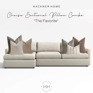 Sectional Chaise, Pillow Cover Combo,&#39;The Favorite&#39;, Decorative Pillow Combo, Designer Pillows, California Casual Pillow Cover, HACKNER HOME