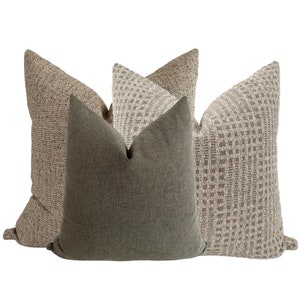 Shanti Pillow Cover Set, Decorative Pillow Grouping, Boho Pillow Covers, Designer Pillows, California Casual Pillow Cover, HACKNER HOME