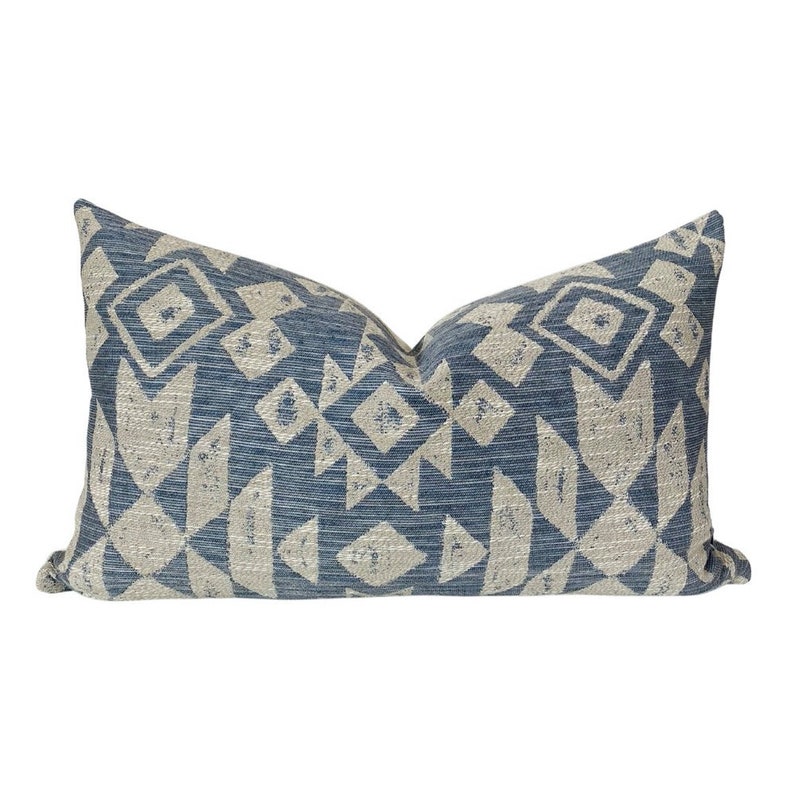 AZ Tribal Pillow Tribal Pillow Cover Blue Tribal Pillow Etsy