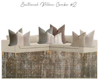 Sectional Pillow Combo #2 | Sectional Pillows, Pillow Set for Sectional Sofa, Sofa Pillow Combo, Pillow Set Grouping, HACKNER HOME PILLOWS