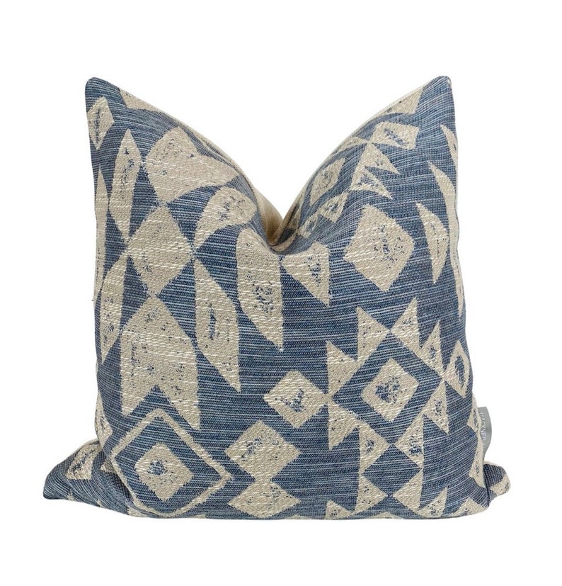 AZ Tribal Pillow Tribal Pillow Cover Blue Tribal Pillow Etsy