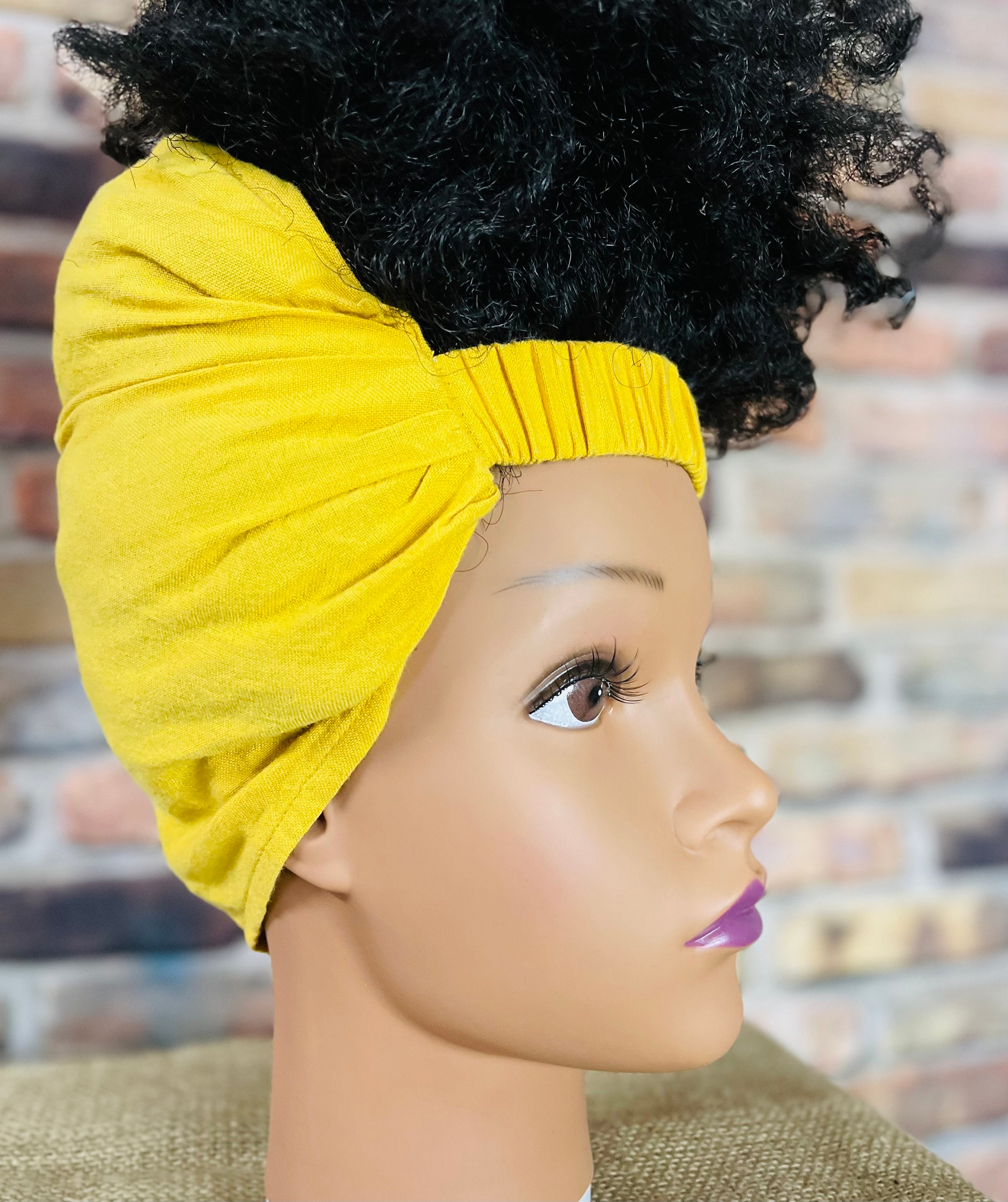 Mustard Yellow Headband Wrap, Satin Lined Head Wrap - Etsy