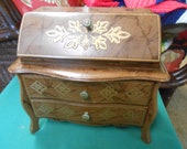 Musical DESK Jewelry Trinket BOX Drop down front