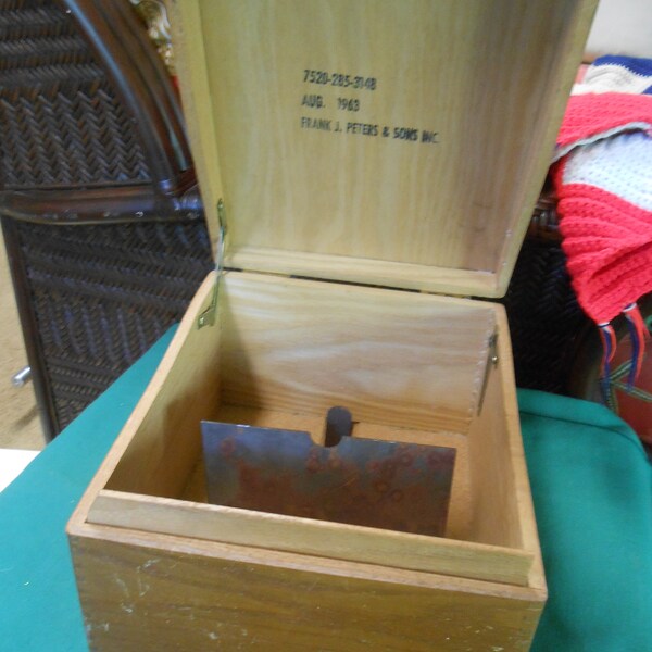 Wood Card File BOX
