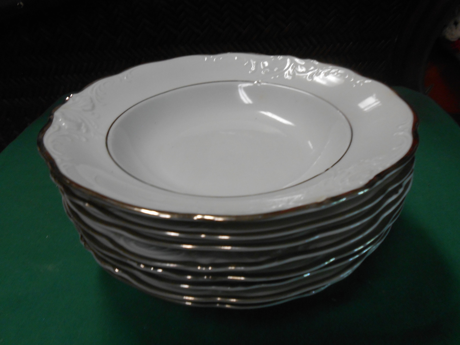 WALBRZYCH China 8 SOUP Bowls..platina Pattern Etsy