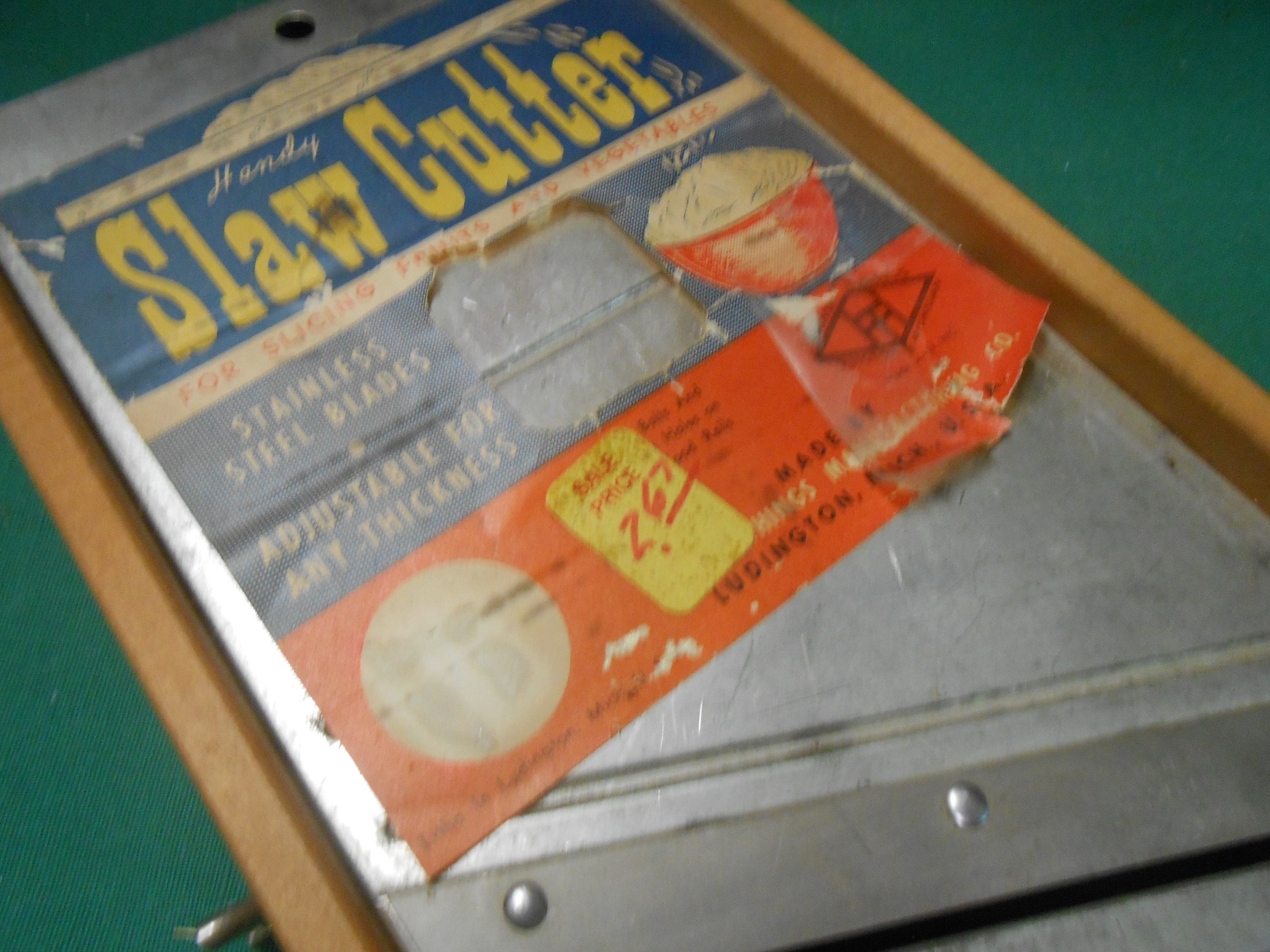 Vintage Kitchen, Rapid Slaw and Vegetable Cutter, Cheese Shredder, Bluffton  Slaw Cutter Co, Ohio USA, Mid Century 1950s, Flat Shredder 