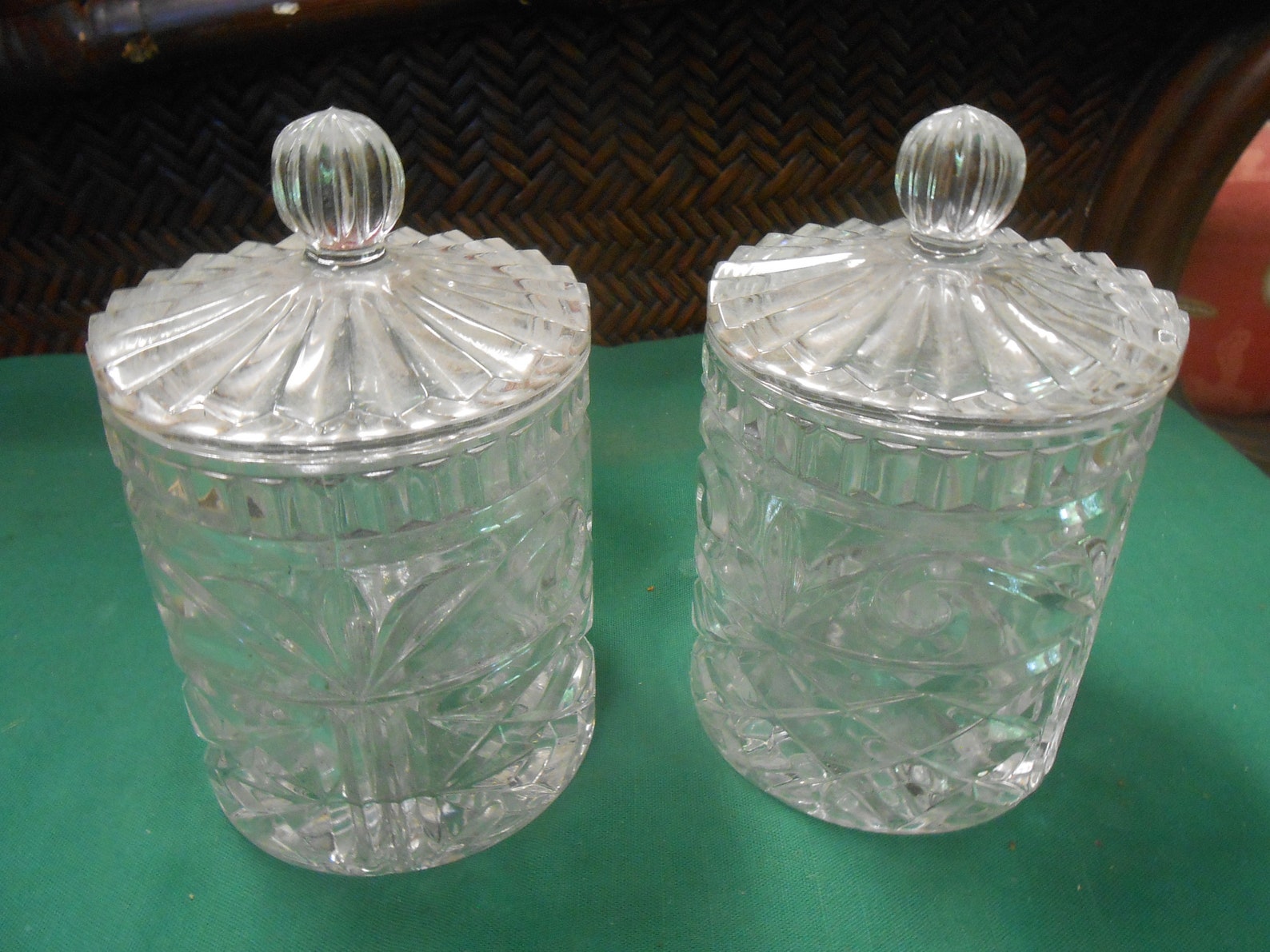 2 Lead Crystal CANDY /BISCUIT Jars Etsy