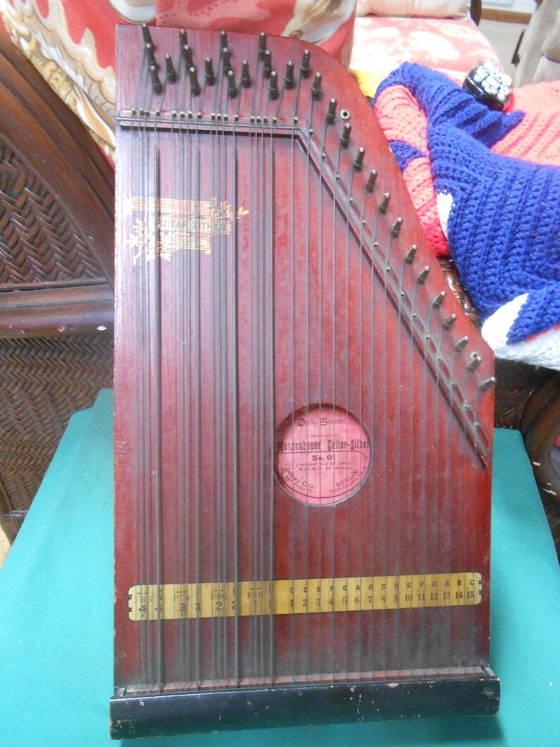 Menzenhauer GuitarZither Lap Harp....Antique Patented 1804 Etsy