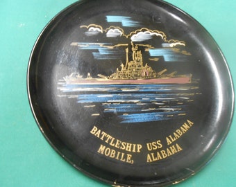 Battleship USS ALABAMA Plastic Plate by Kenmar Inc.