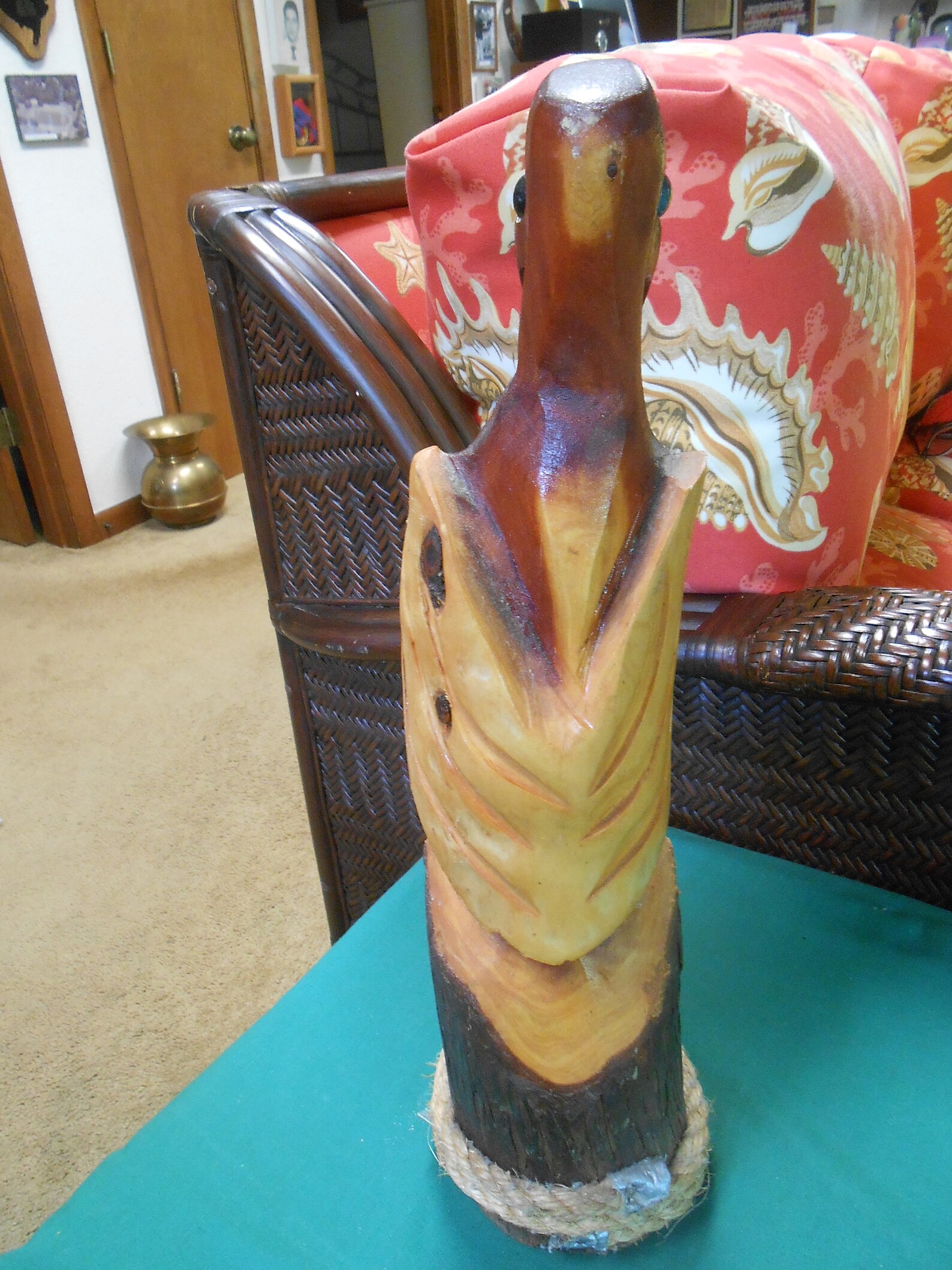 On Salehandcarved Wood PELICAN Statue Etsy