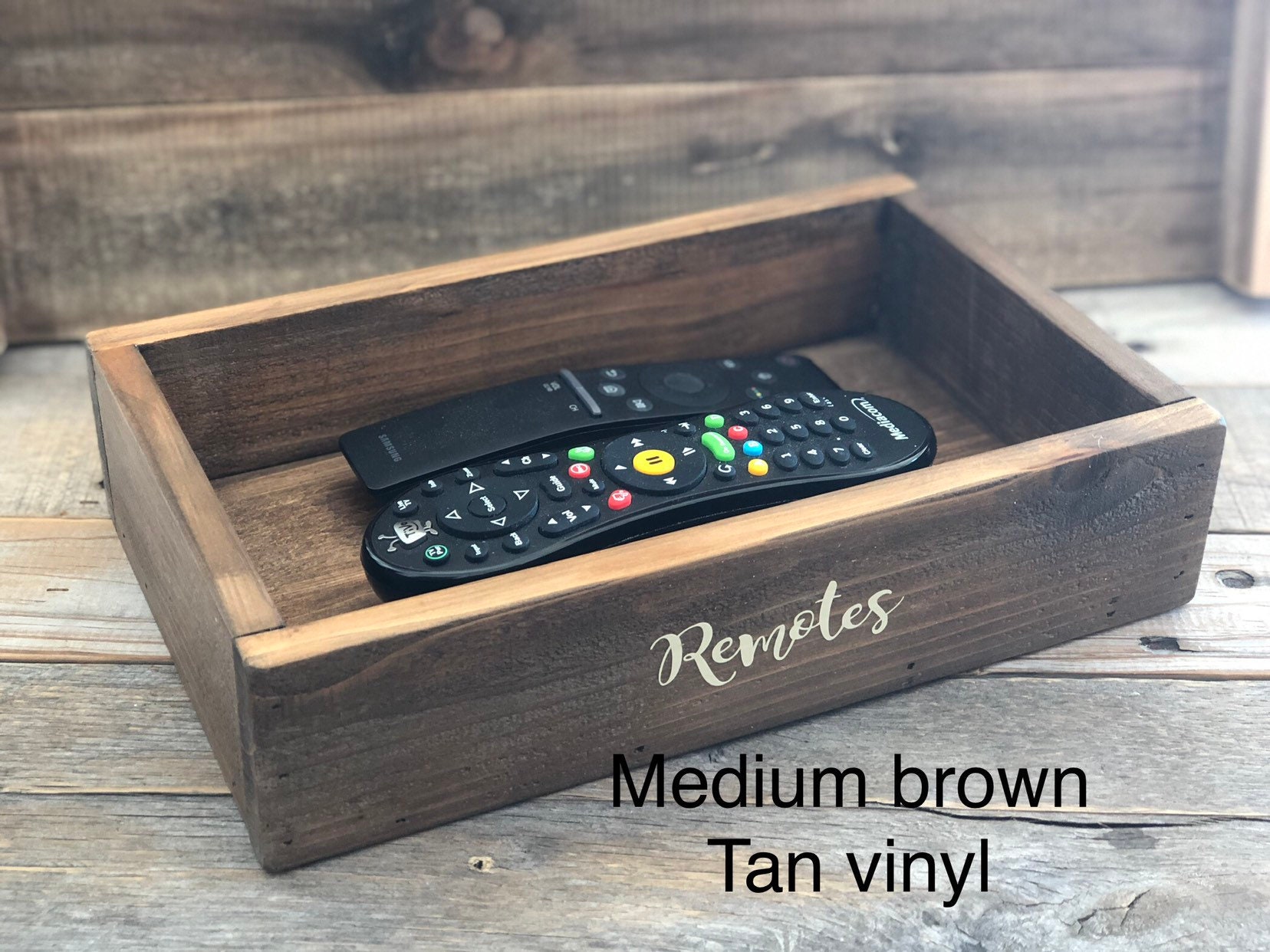 Wood Remote Control BoxRustic Remote HolderBoxFarmhouse Etsy