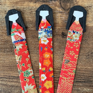 Segnalibri artistici in carta origami giapponese fatti a mano con bambole di carta Geisha