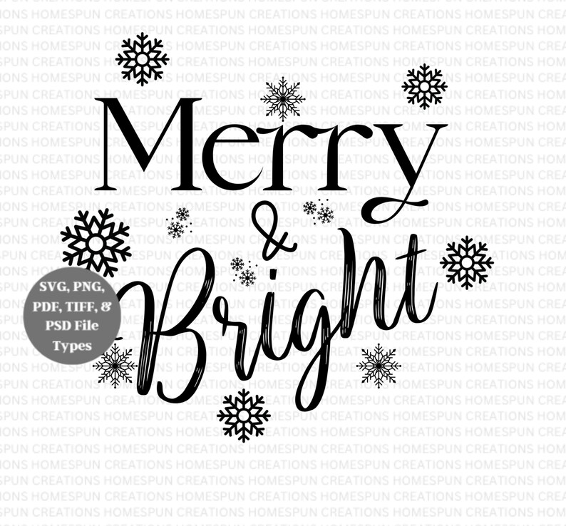 Merry and Bright SVG / Cut File / Svg Png Pdf Psd Pdf Files / Christmas ...