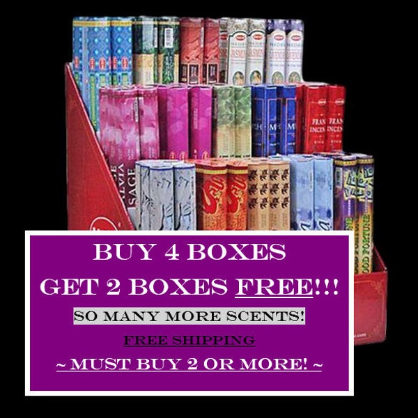 HEM Incense Sticks 20 Stick Box Buy 4 Get 2 FREE! Please Read>>>>Don't add free ones to cart