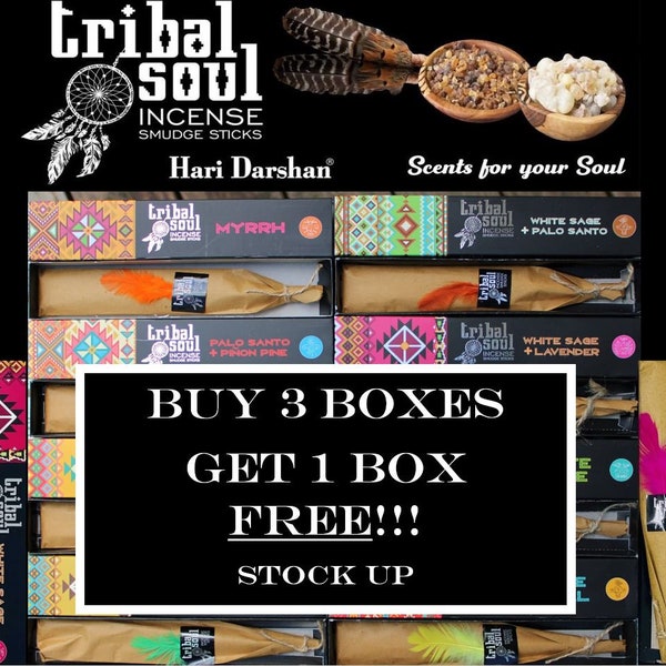 Tribal Soul Incense Smudge Sticks BUY 3 Boxes & GET 1 Box FREE! Must Buy 2 or More