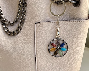 7 Chakra Bag Charm | Chakra Keychain | Colorful Gemstone Purse Charm | Spiritual Gift | Boho Bag Accessory | Meditation Gift