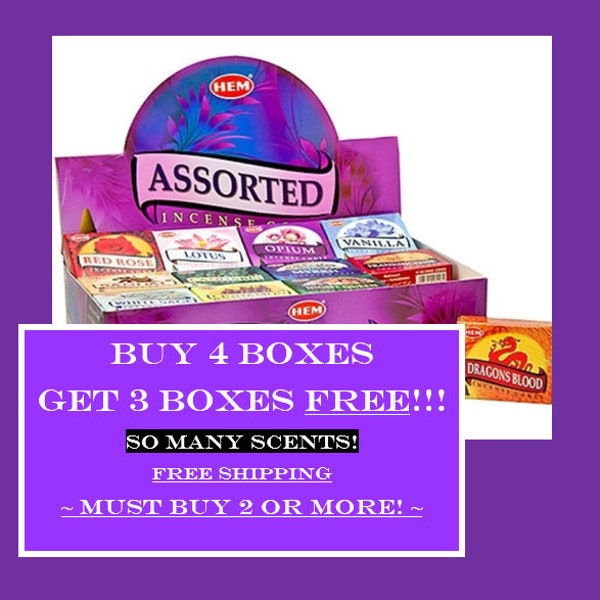 HEM Incense Cones 10 Cone Box Buy 4 Get 3 FREE! Don't add free ones to cart