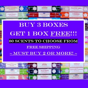 Satya Incense Sticks BUY 3 & GET 1 Box FREE! Don't add the free ones to cart