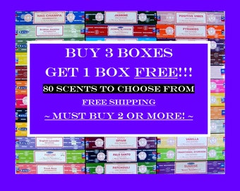 Satya Incense Sticks BUY 3 & GET 1 Box FREE! Don't add the free ones to cart