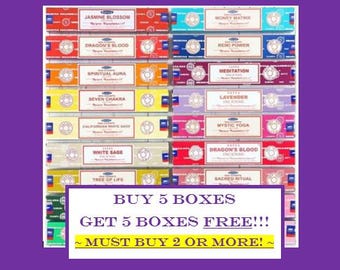 Incense Sticks: Satya Incense Sticks BUY 5 Boxes & GET 5 Boxes FREE! Don't add free ones to cart