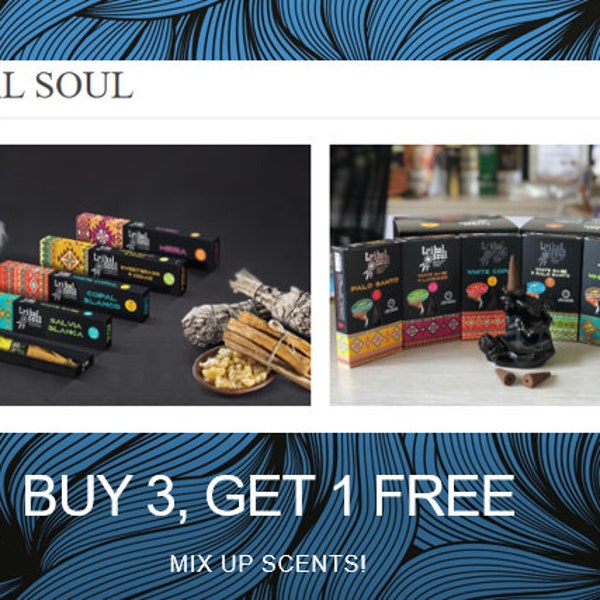 Tribal Soul Incense Sticks and Backflow Cones BUY 3 Boxes & GET 1 Box FREE! Must Buy 2 or More