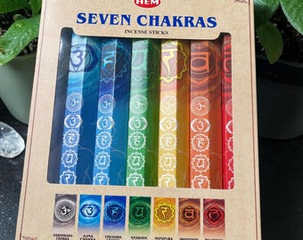 7 Chakra HEM Incense Gift Pack - Pack of 7 Total of 140 Sticks!