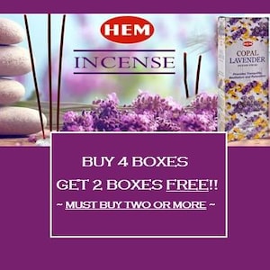 HEM インセンススティック 20本入りボックス 4本購入で2本無料！ 読む - 無料分をカートに追加しないでください。2分以内に購入してください。
