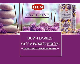 HEM Incense Sticks – Mix & Match 20 Stick Boxes –  – Spiritual Incense – Meditation, Cleansing, Relaxation – Buy 4 get 2 free