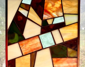 Stained Glass Abstract Crazy Quilt Traditional Appalachian Quilt Square