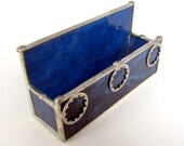 ON SALE! Midnight Blue Handmade Stained Glass Lock Washer Business Card Holder for Men - Handmade