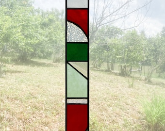 Holiday Stained Glass Light Bar: Red and Green Window Hanging