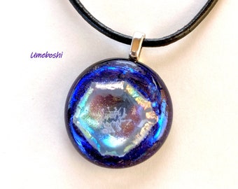 Color Conjunction Handmade Fused Dichroic Glass Jewelry Pendant