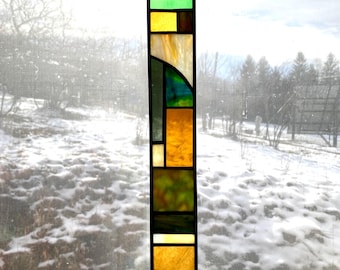 Winter Hearth, Textured, Stained Glass, Light Bar, Light Strip, Window Hanging, Sun Catcher