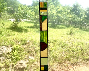 Stained Glass Light Bar: Mountain Field Window Hanging