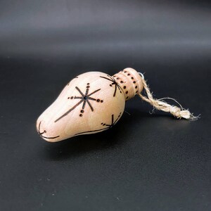 Hand Burned Wooden Ornament, Christmas Tree, Stars, Pyrography, Wood Burned Light Bulb Shaped Ornament, Gift, Decoration,