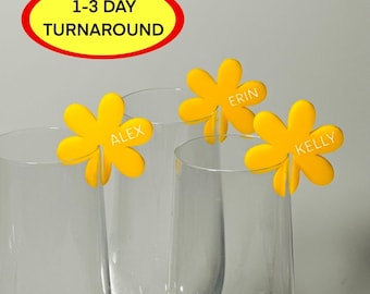 Étiquette de boisson florale personnalisée : marqueur de boisson acrylique personnalisée