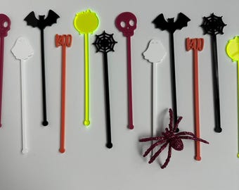 Agitateurs d'Halloween personnalisés : bâtonnets de cocktail effrayants