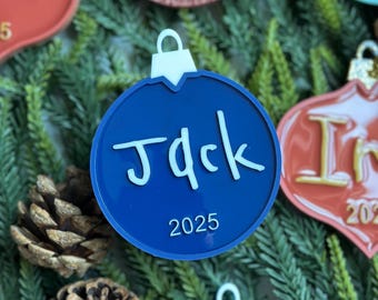 Ornement d'écriture manuscrite personnalisé | Décoration de Noël écriture manuscrite pour enfants | Cadeau souvenir personnalisé | Décoration de dessin d'enfant