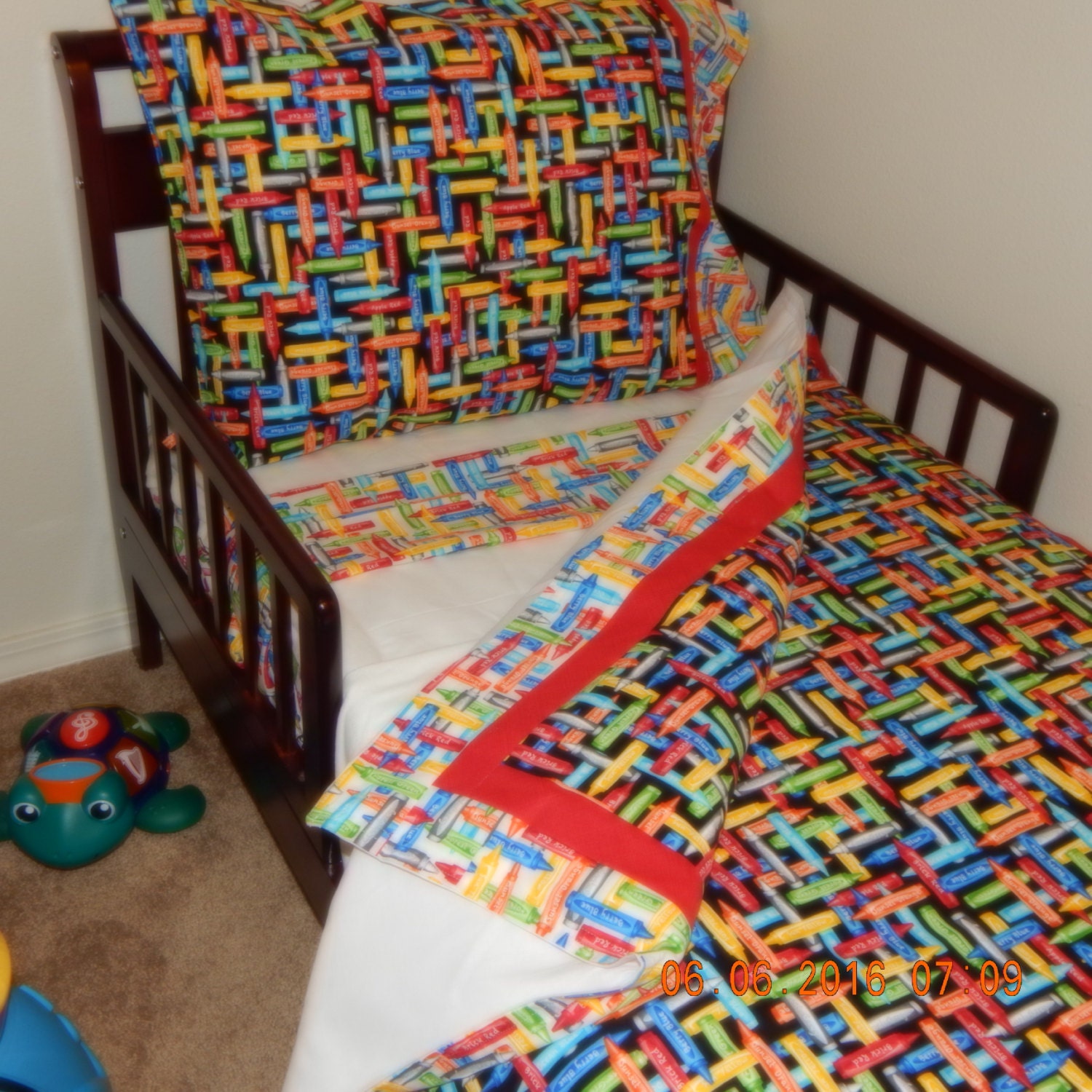 CribToddler Bedding Crayons Black Etsy